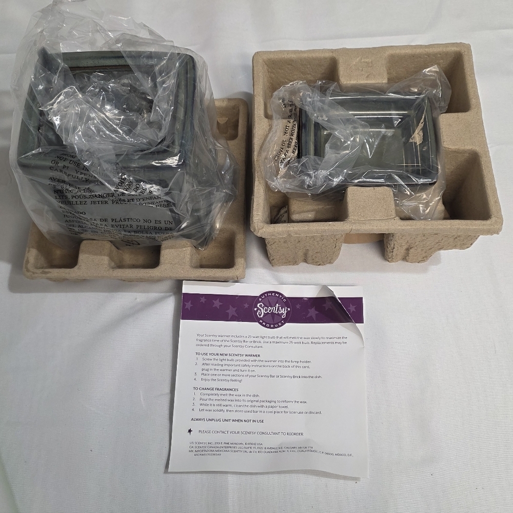 Scentsy Gallery Cube Moss Electric Full Size Ceramic Wax Warmer Retired - Picture 6 of 8